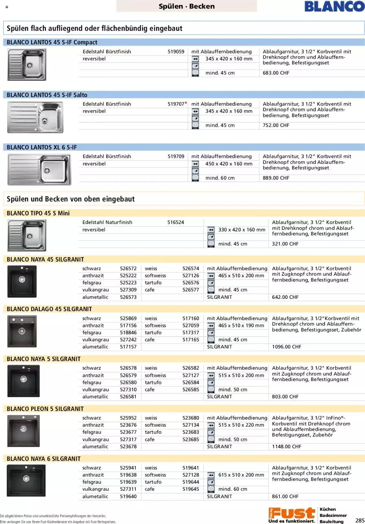 Fust - Küchenmagazin - Riesenauswahl von 22. Februar bis 31. Dezember 2023 - Prospekt seite  285