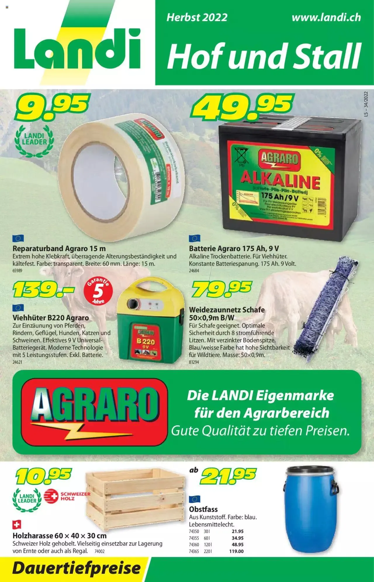 Landi - Hof und Stall 2022 von 1. Mai bis 31. Dezember 2023 - Prospekt seite  1