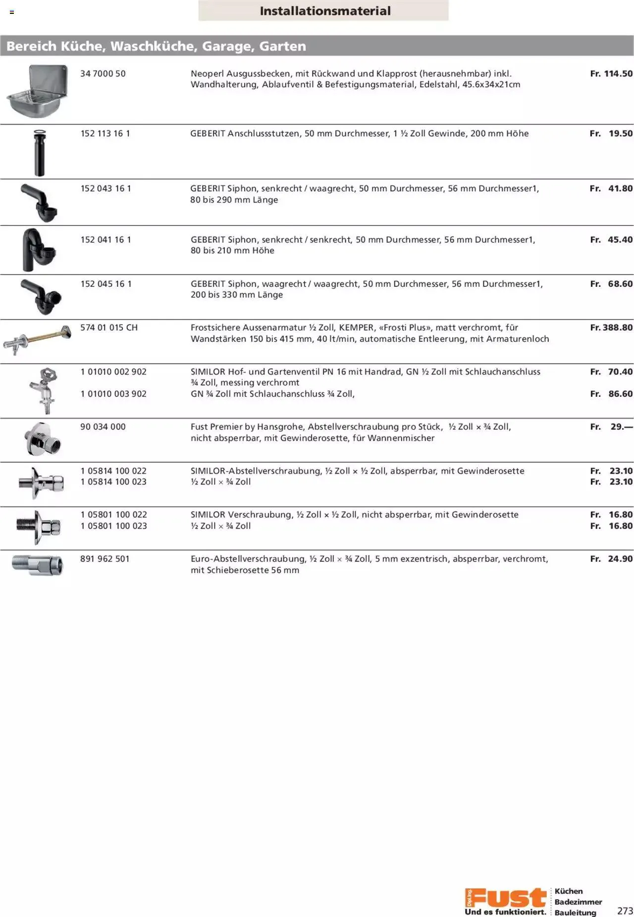 Fust Aktionen Badezimmermagazin von 17. April bis 31. Dezember 2024 - Prospekt seite 273