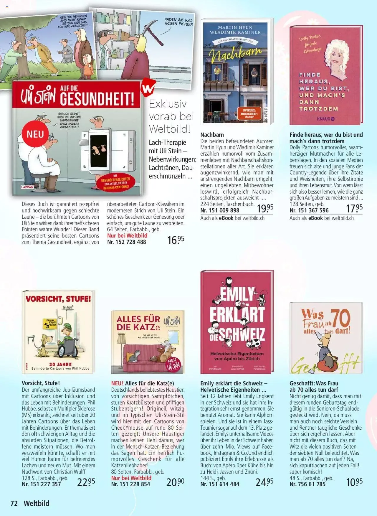 Weltbild Aktionen von 19. April bis 31. Dezember 2024 - Prospekt seite  72
