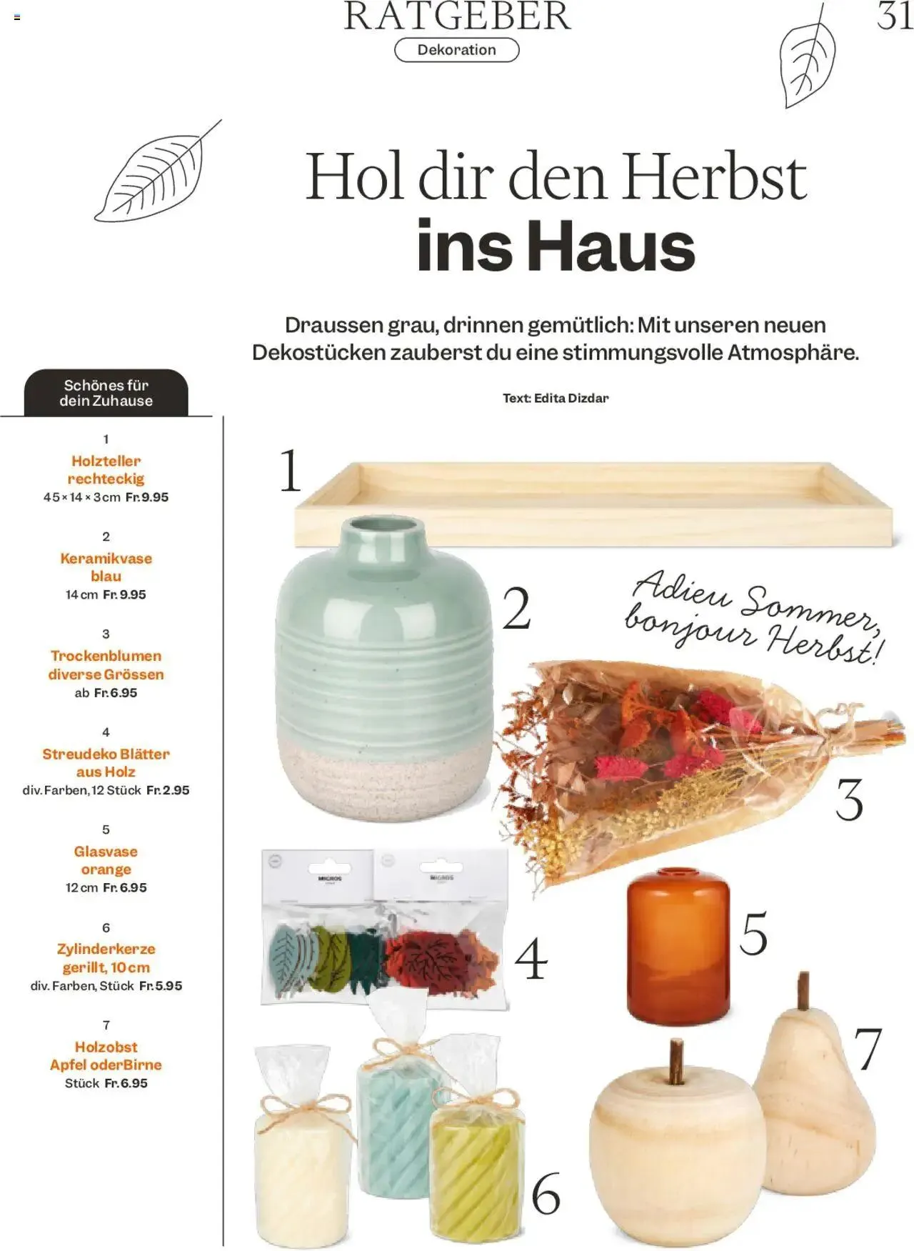 Migros - Magazin von 23. September bis 29. September 2024 - Prospekt seite  31