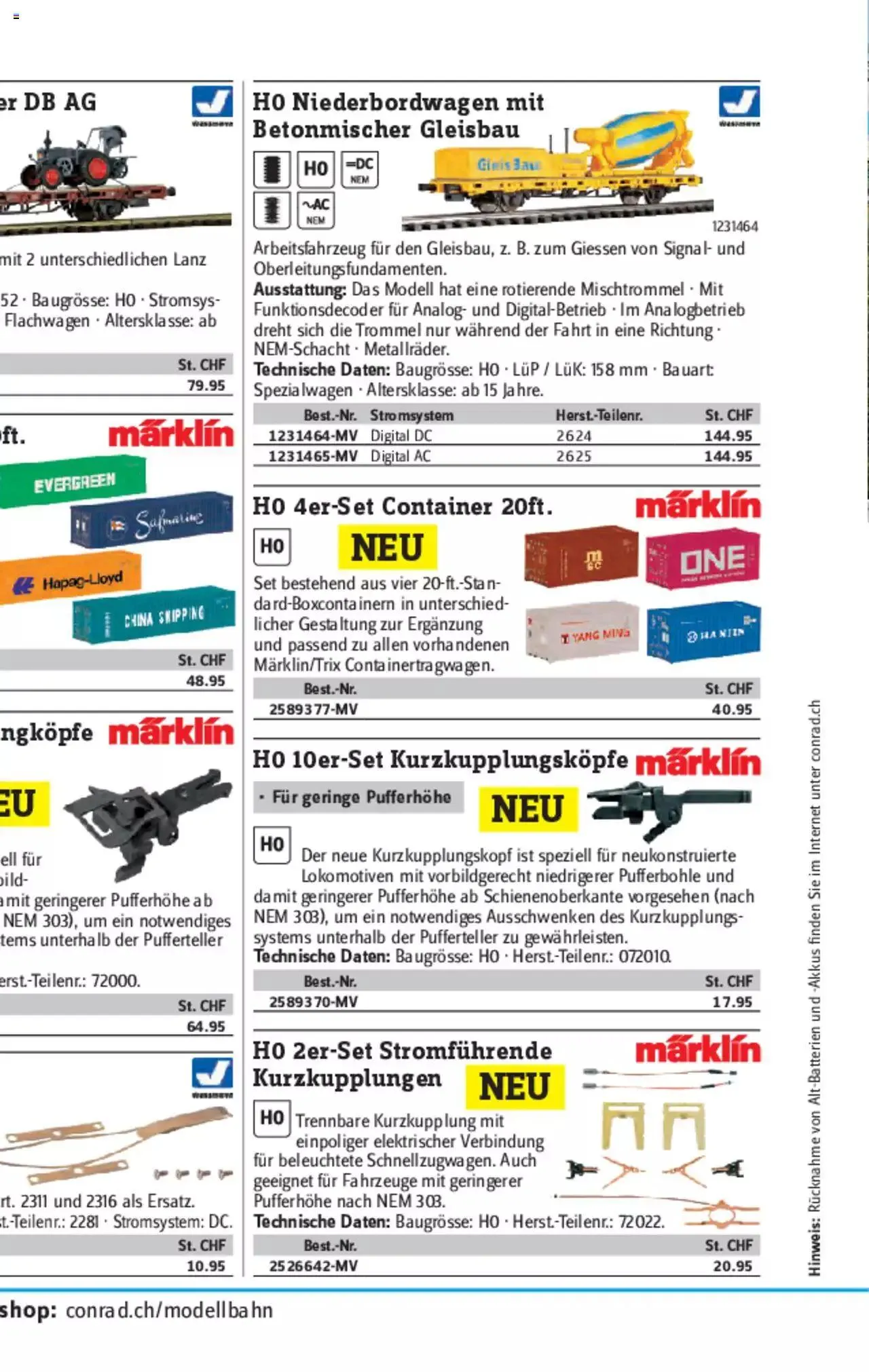 Conrad - Modellbahn Katalog 2022/23 von 5. September bis 31. Dezember 2023 - Prospekt seite  212