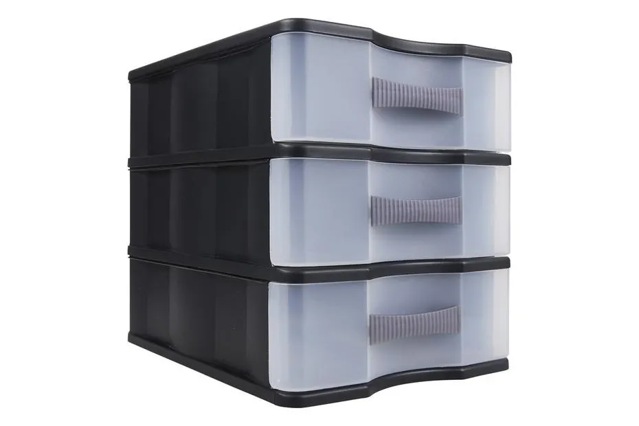 Rotho Schubladenbox Schwarz | A5 | 23 × 20 × 26 cm