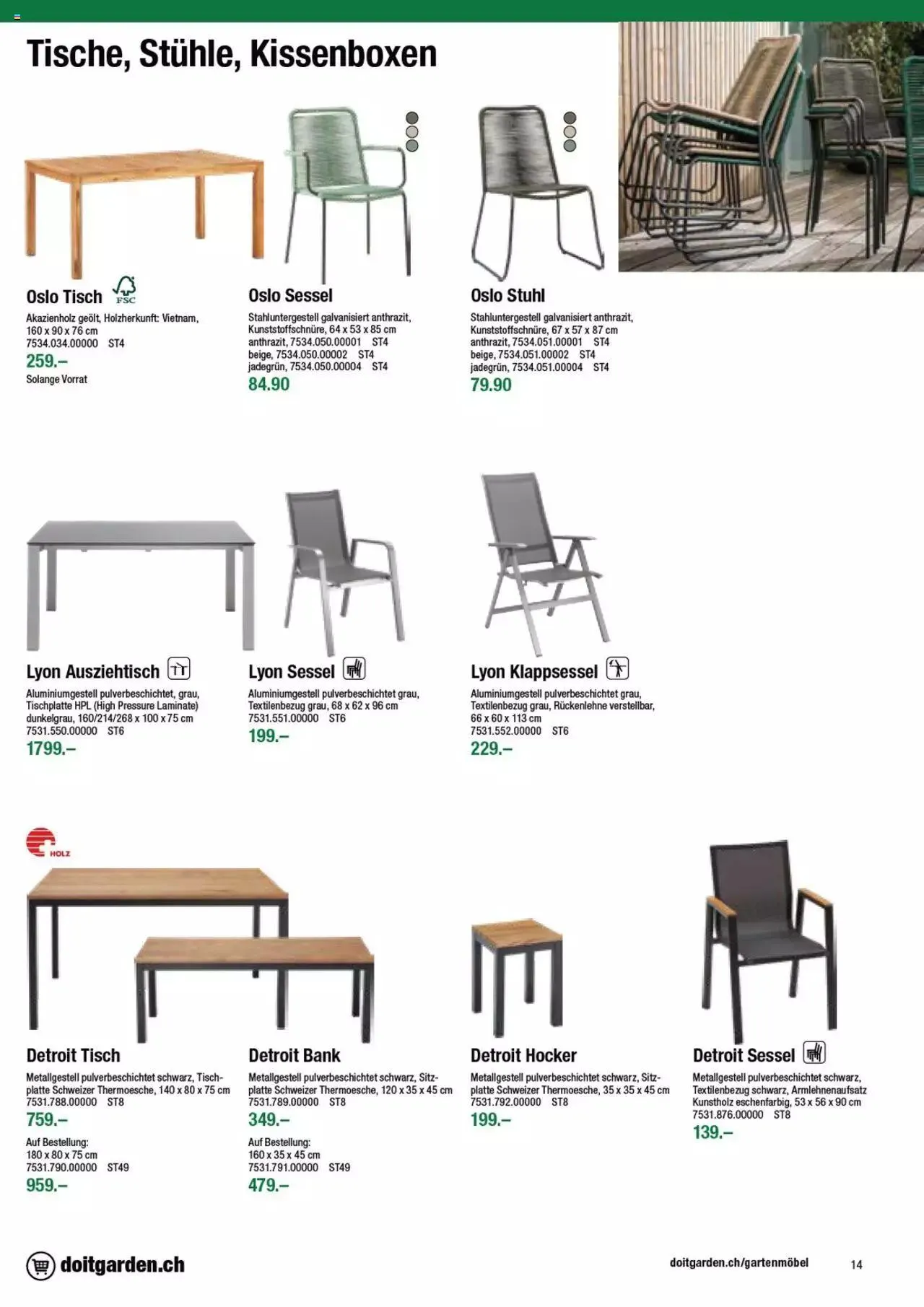 DO IT+GARDEN MIGROS - Gartenmoebel von 9. Februar bis 31. Dezember 2023 - Prospekt seite  14