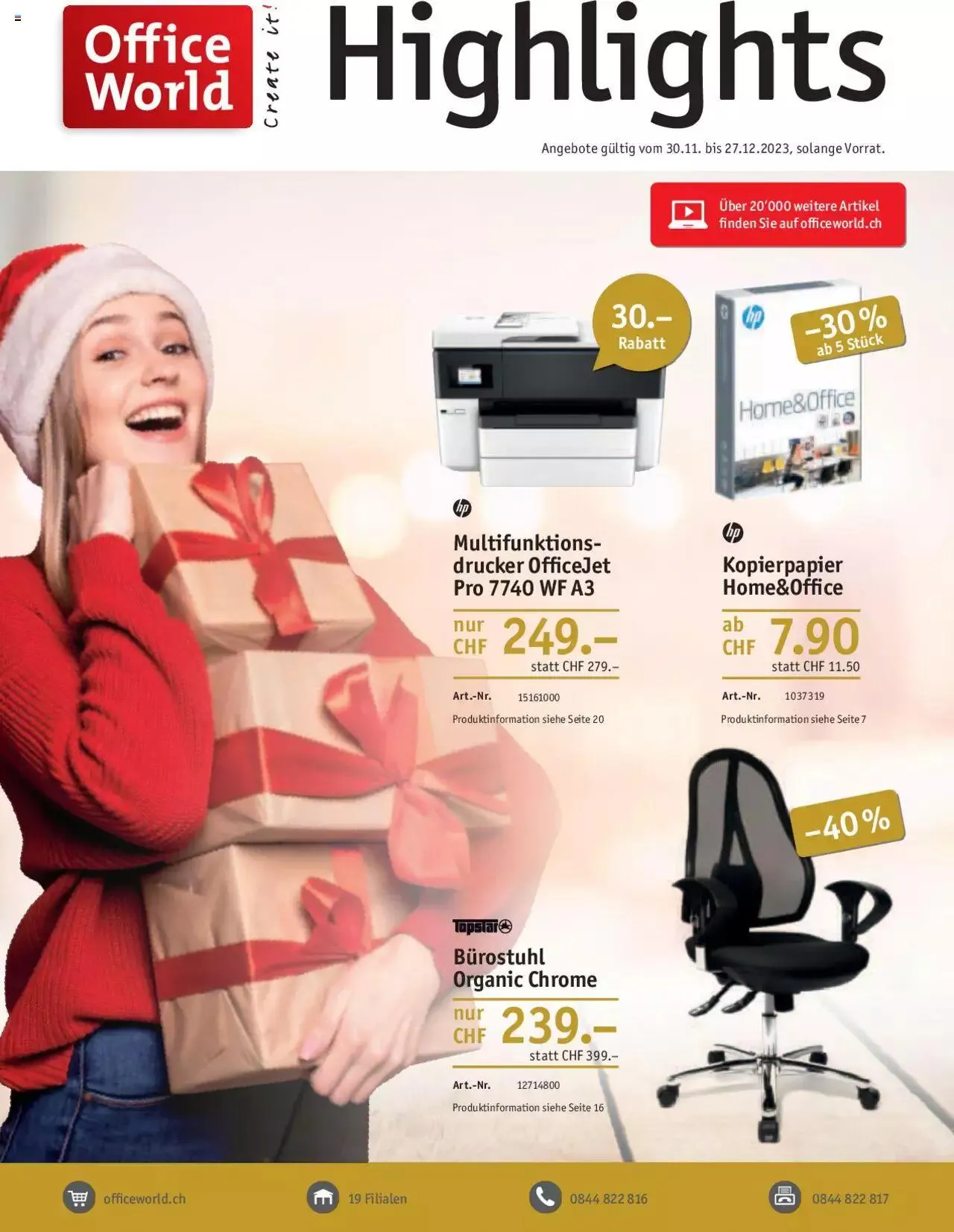 Office World Aktionen von 30. November bis 27. Dezember 2023 - Prospekt seite 1