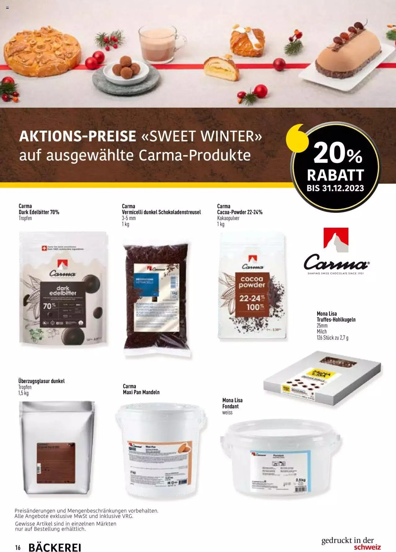 Prodega Aktionen Bäckerei von 4. Dezember bis 9. Dezember 2023 - Prospekt seite 16