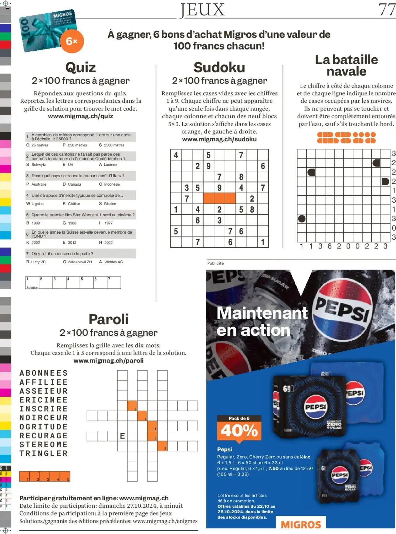 Migros Magazin FR von 21. Oktober bis 27. Oktober 2024 - Prospekt seite 77