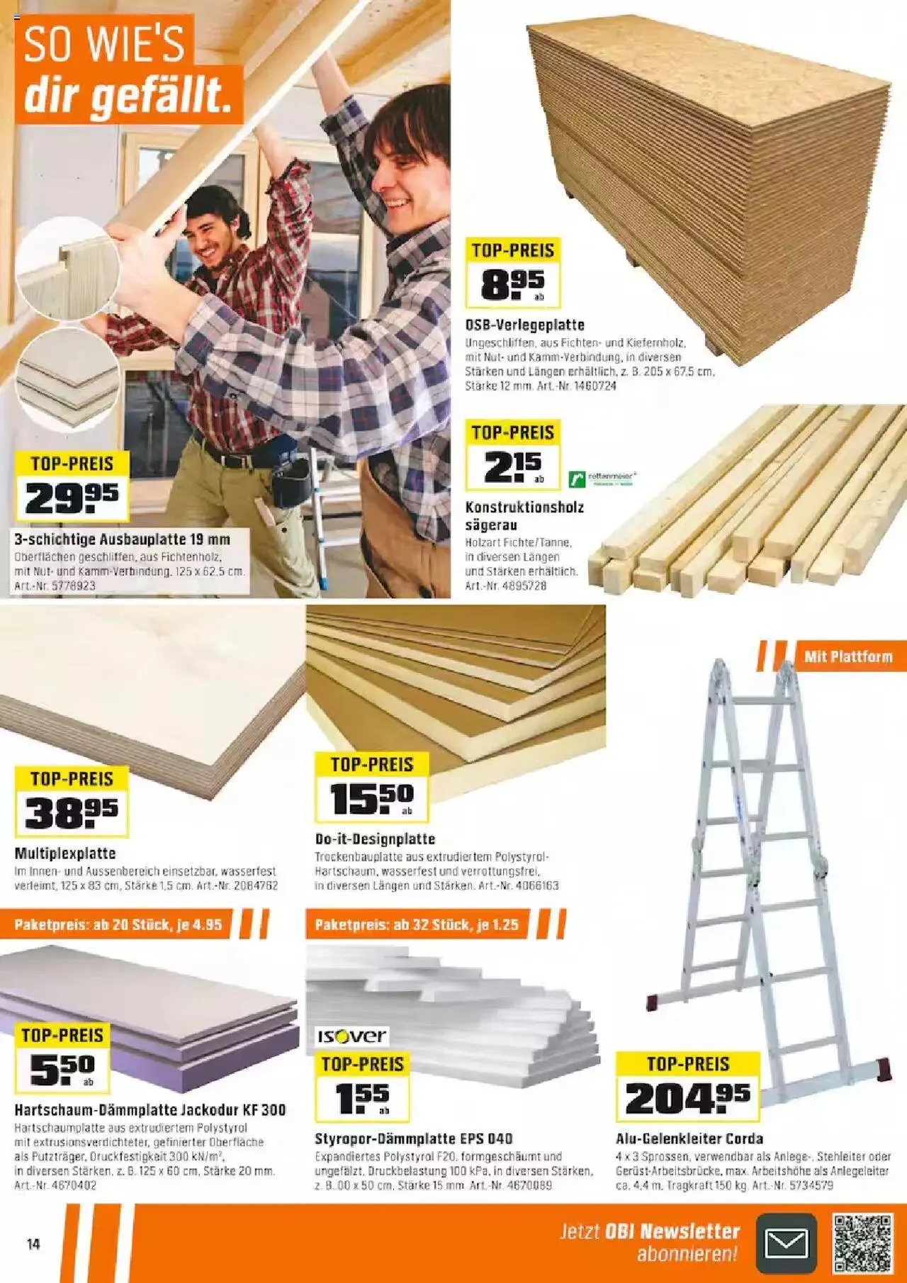 OBI Aktionen von 3. Juni bis 15. Juni 2024 - Prospekt seite  14