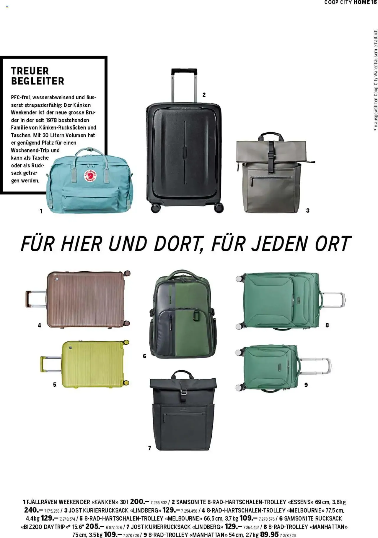 Coop City Aktionen Fruhherbst von 13. August bis 1. September 2024 - Prospekt seite 15