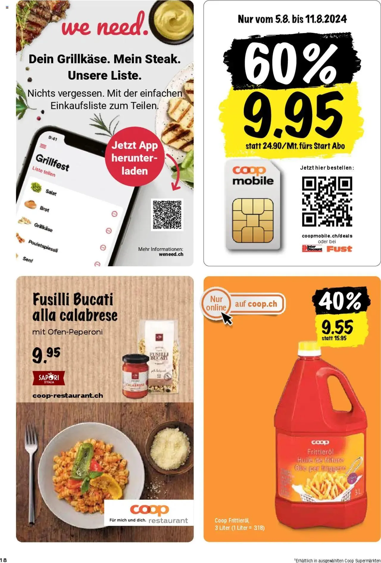 Coop Aktionen von 6. August bis 11. August 2024 - Prospekt seite  18