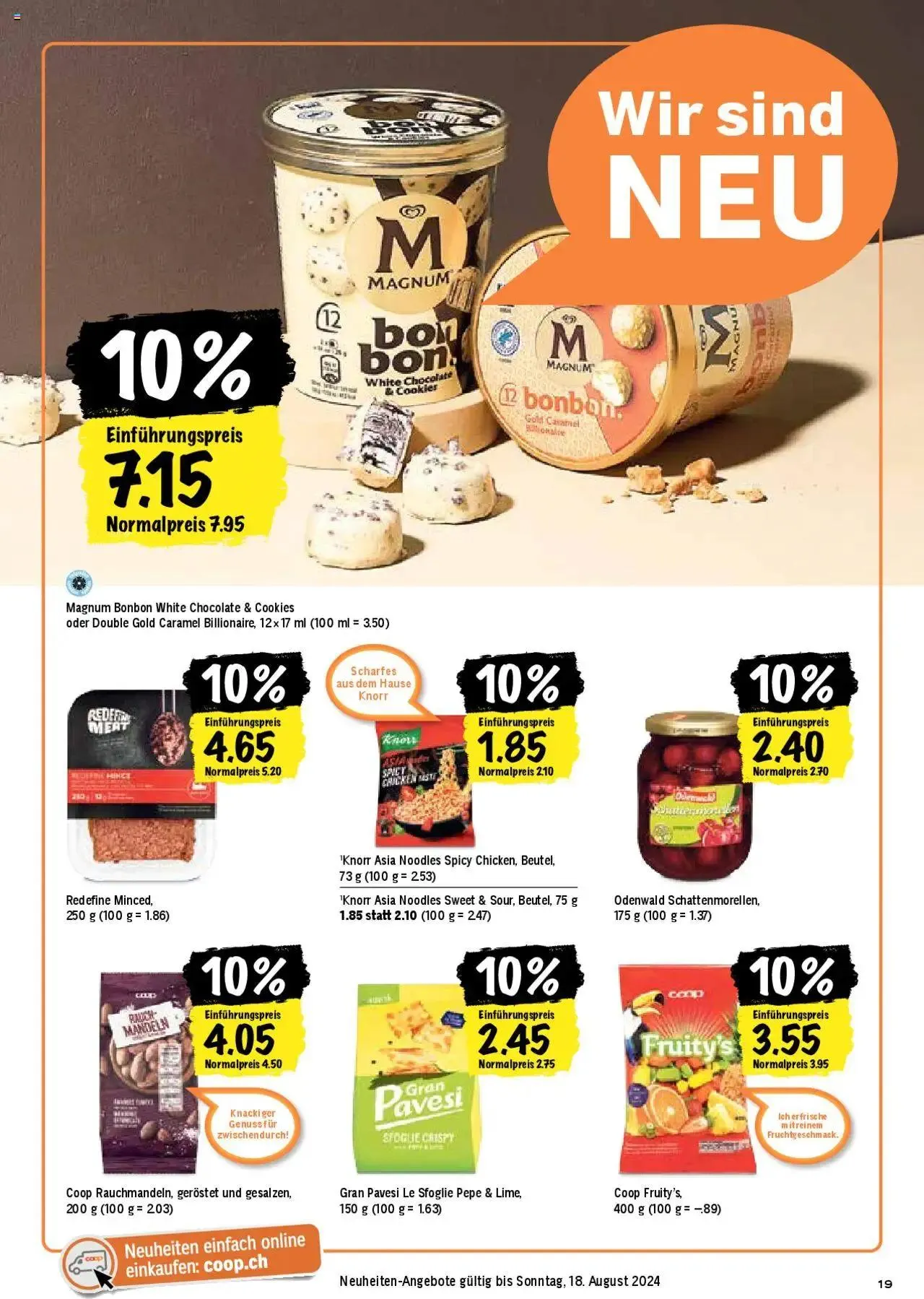Coop Aktionen von 6. August bis 11. August 2024 - Prospekt seite 19