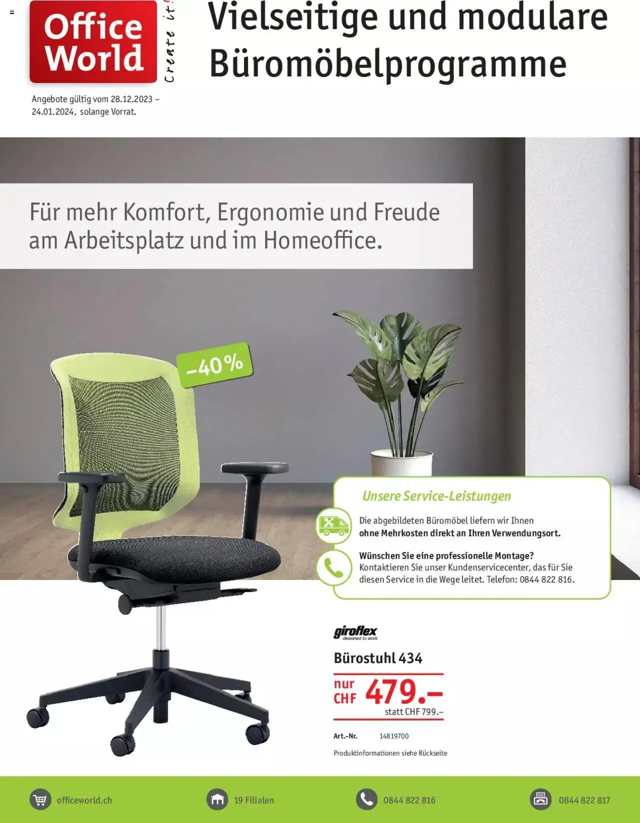 Office World Mobel Prospekt von 28. Dezember bis 24. Januar 2024 - Prospekt seite  