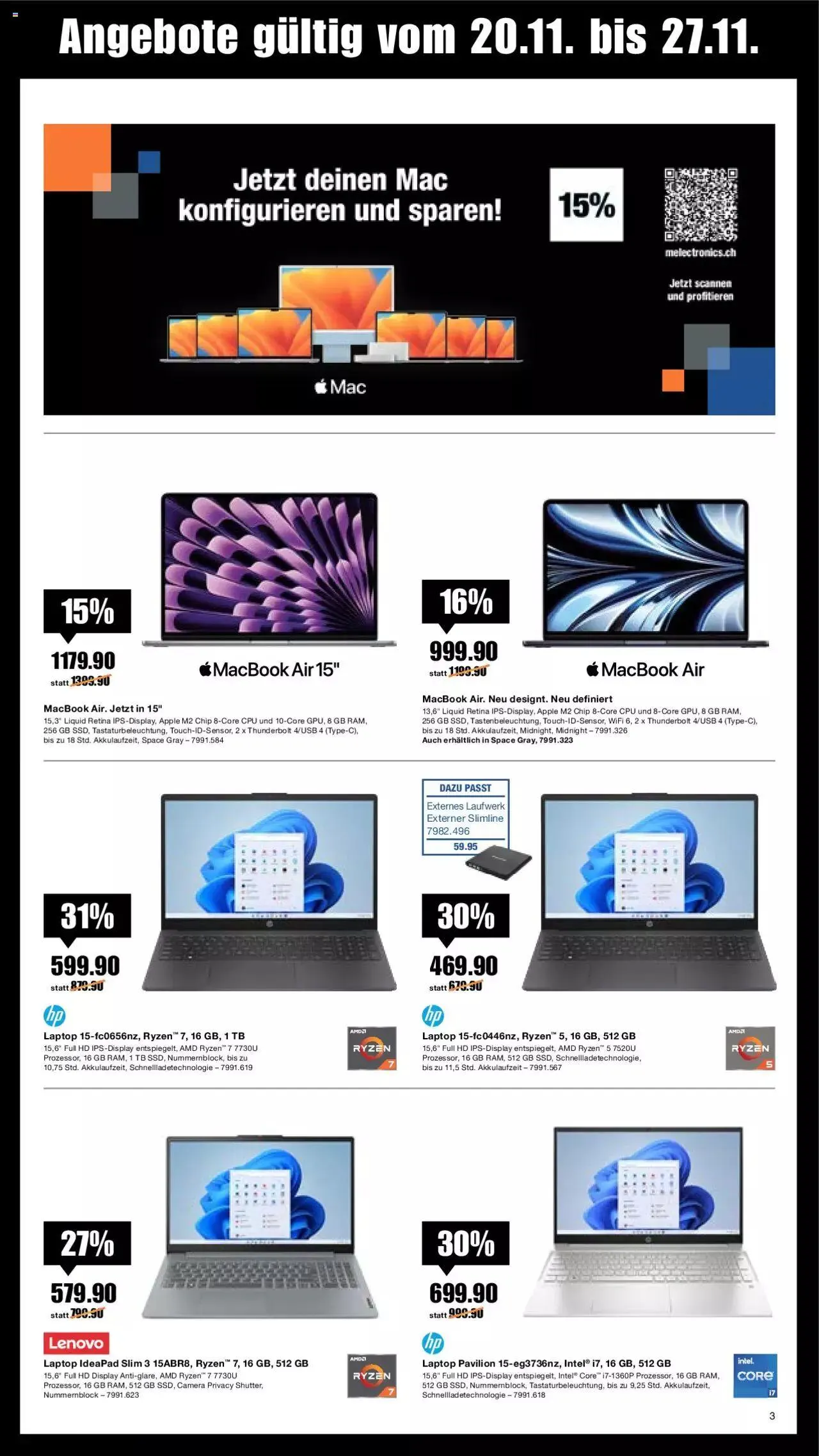 Melectronics Black Friday von 20. November bis 27. November 2023 - Prospekt seite  3