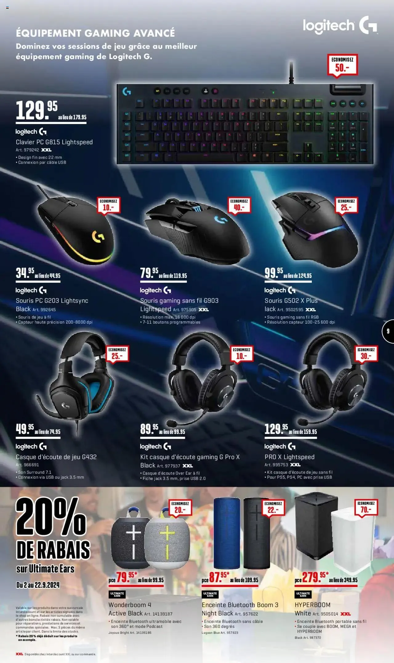 Interdiscount Prospectus von 2. September bis 22. September 2024 - Prospekt seite  9