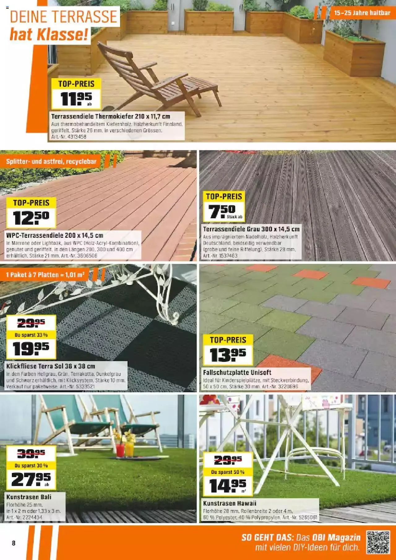 OBI Aktionen von 3. Juni bis 15. Juni 2024 - Prospekt seite 8