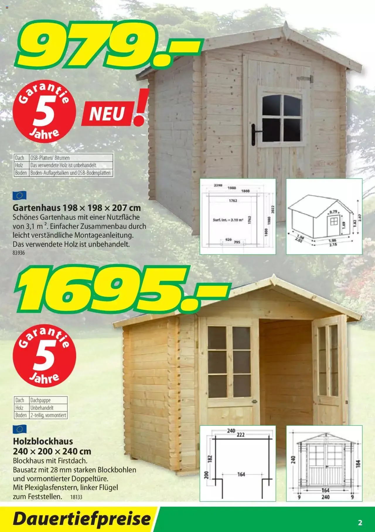 Landi - Gartenhäuser und Gartenholz 2022 von 30. März bis 31. Dezember 2023 - Prospekt seite 2
