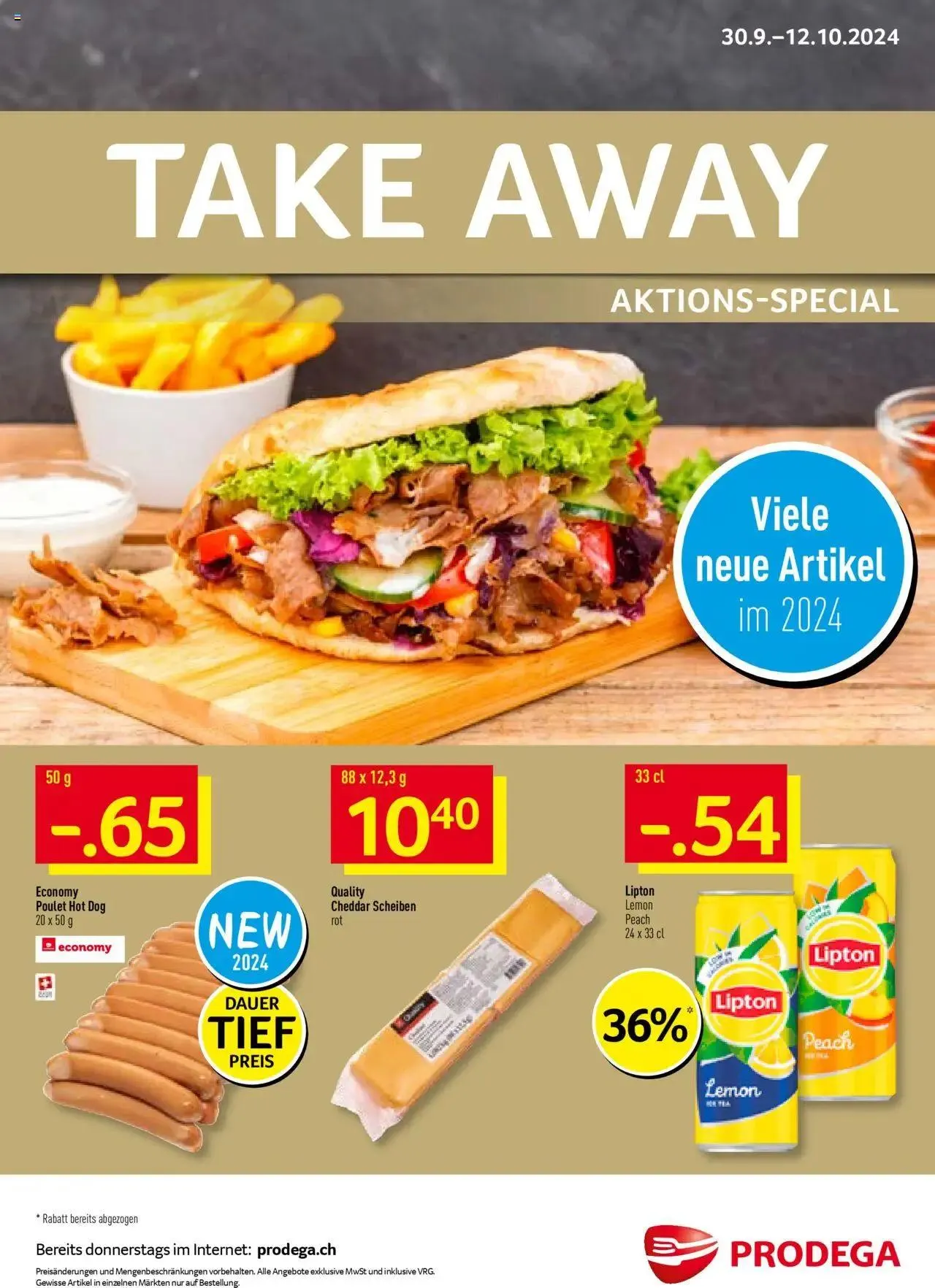 Prodega Aktionen Take Away von 30. September bis 12. Oktober 2024 - Prospekt seite  1