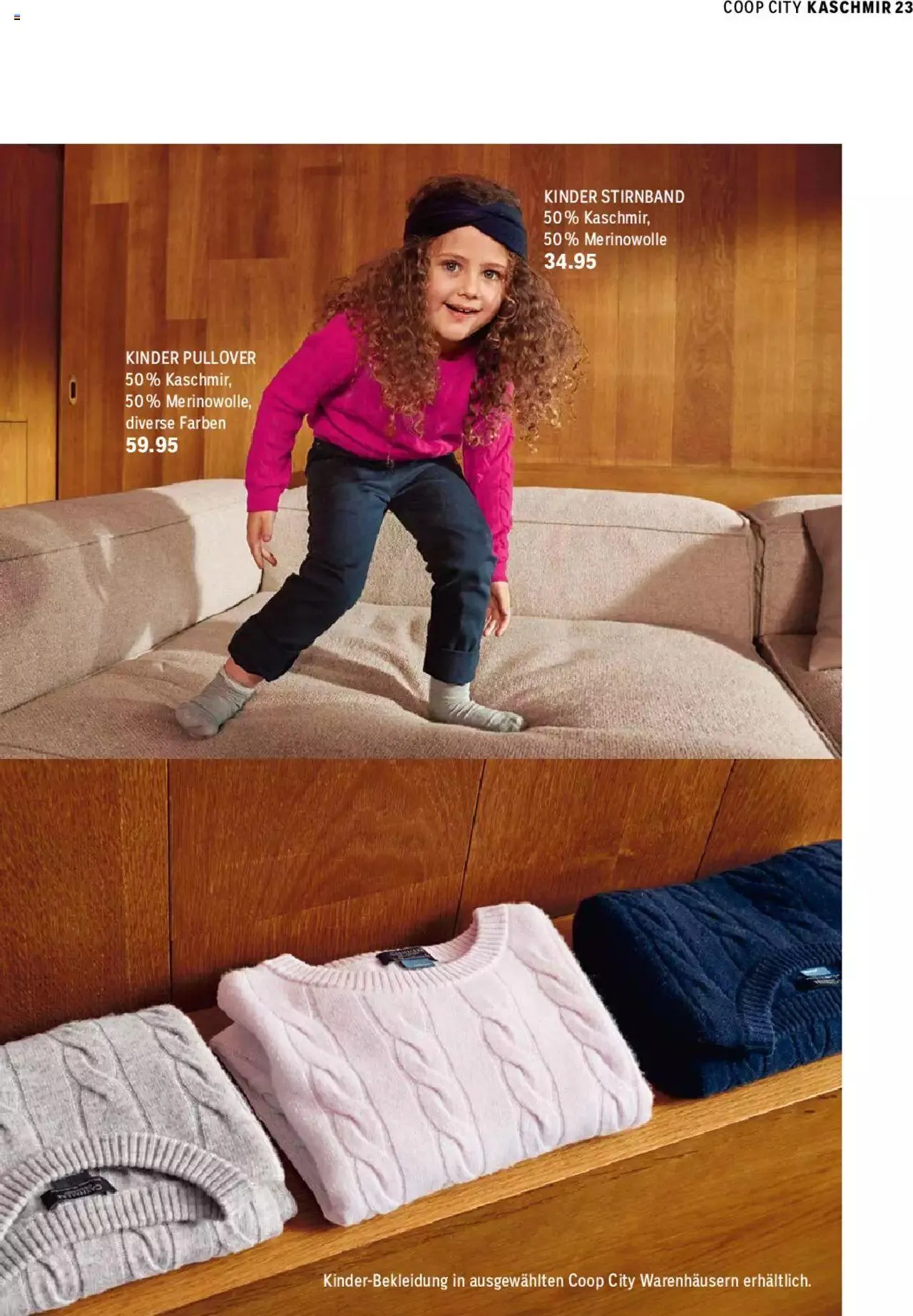 Coop City Aktionen Cashmere Collection von 5. September bis 31. Dezember 2023 - Prospekt seite 23