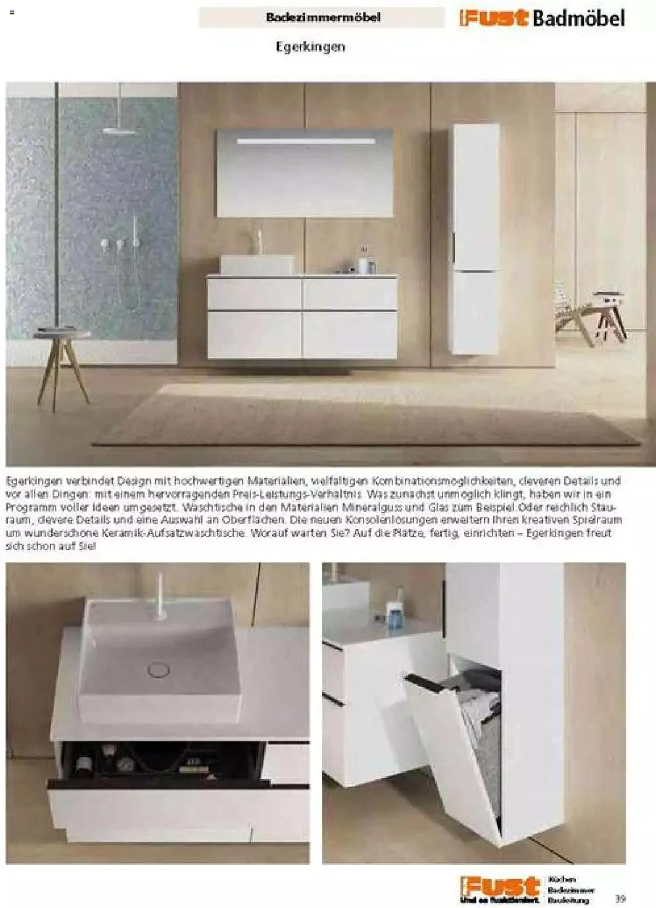 Fust Badezimmermagazin von 17. April bis 31. Dezember 2023 - Prospekt seite  39