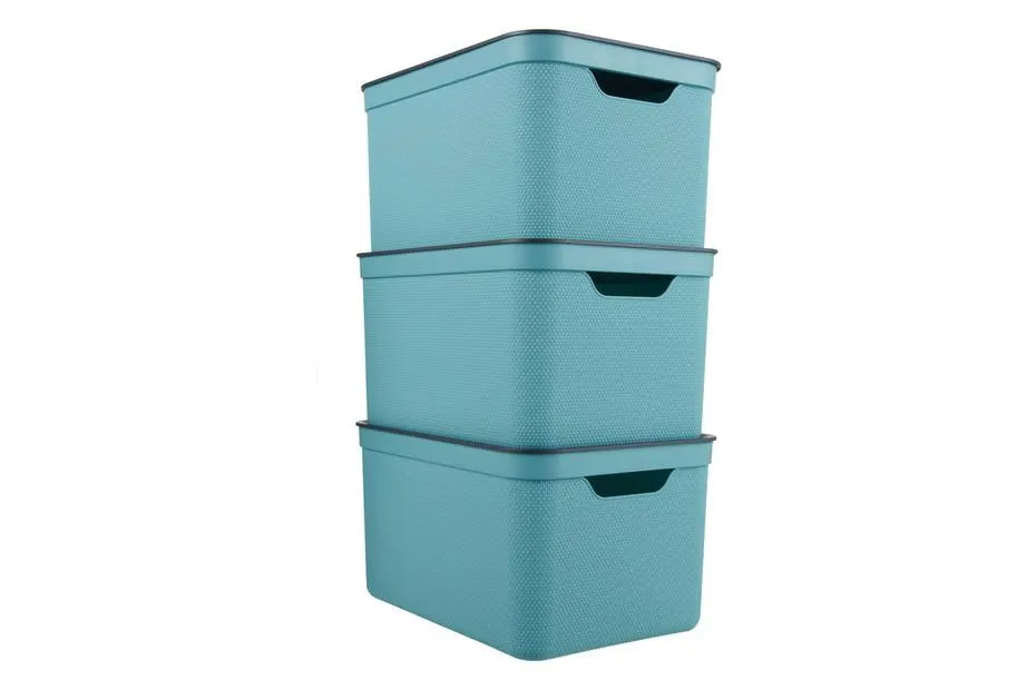 Deko Box mit Deckel A4 Jive Blau | 20 × 26 × 36 cm | 16 l