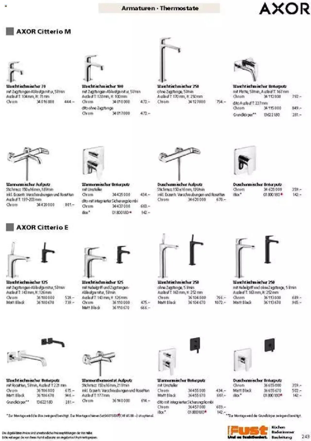 Fust Badezimmermagazin von 17. April bis 31. Dezember 2023 - Prospekt seite  243