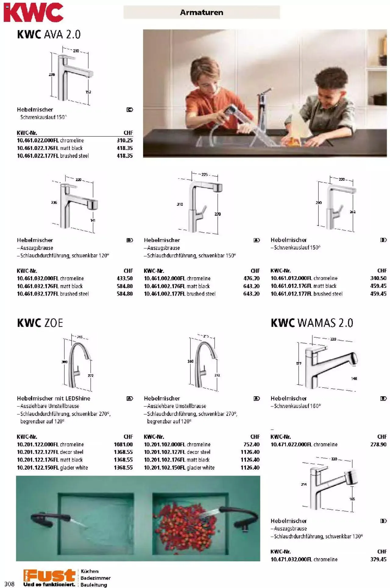 Fust Küchen- und Badezimmerprospekt von 4. März bis 31. Dezember 2024 - Prospekt seite  308