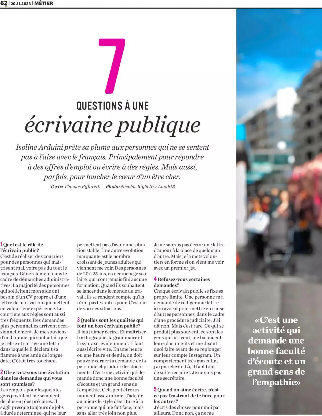 Migros Magazin FR von 20. November bis 31. Dezember 2023 - Prospekt seite 62