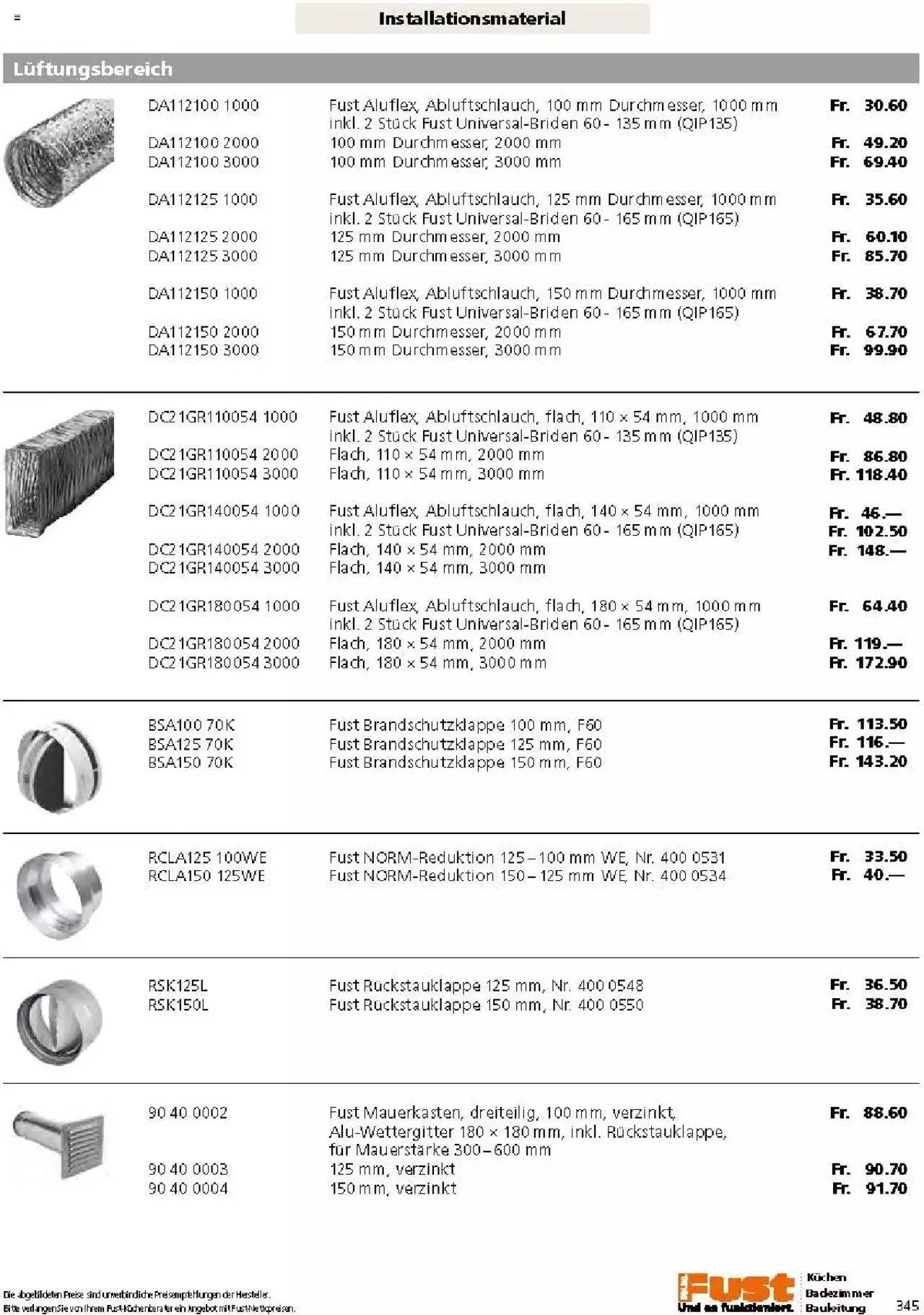 Fust Küchen- und Badezimmerprospekt von 4. März bis 31. Dezember 2024 - Prospekt seite  345