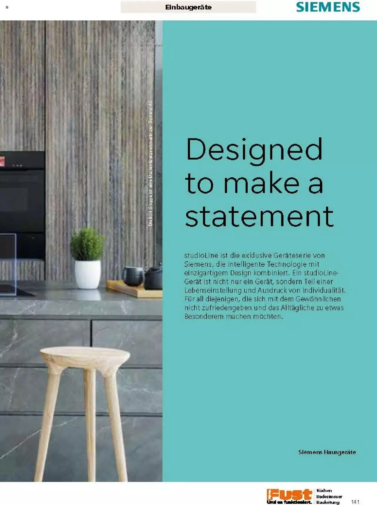 Fust Küchen- und Badezimmerprospekt von 4. März bis 31. Dezember 2024 - Prospekt seite  141