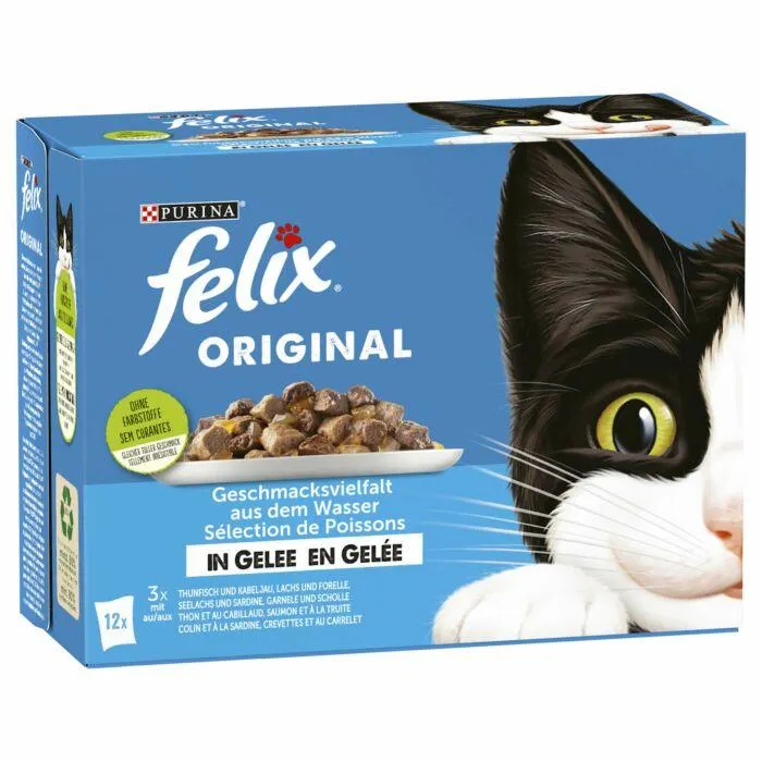 Felix Katzenfutter Original Geschmacksvielfalt aus dem Wasser in Gelee