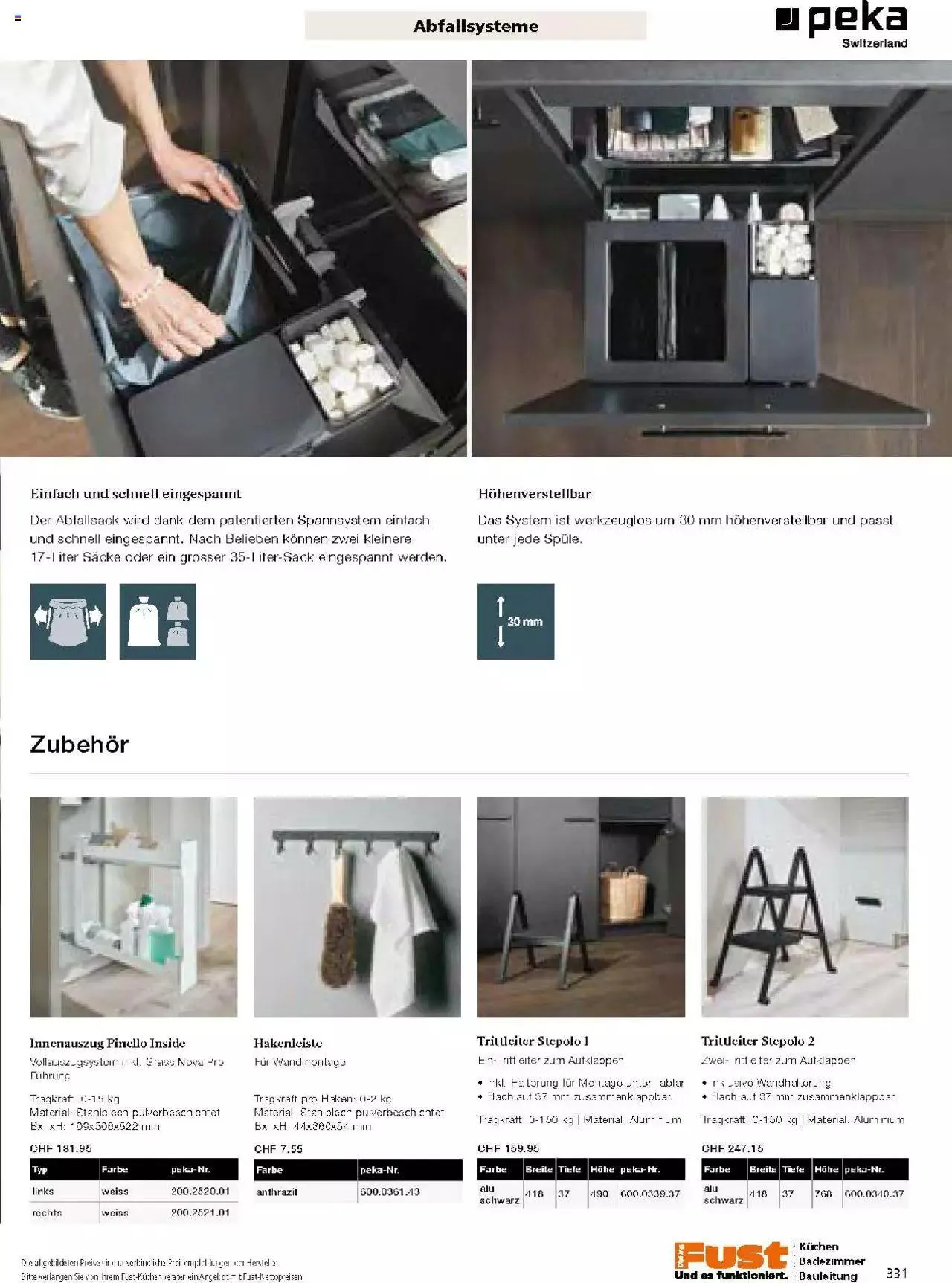 Fust Küchen- und Badezimmerprospekt von 4. März bis 31. Dezember 2024 - Prospekt seite  331