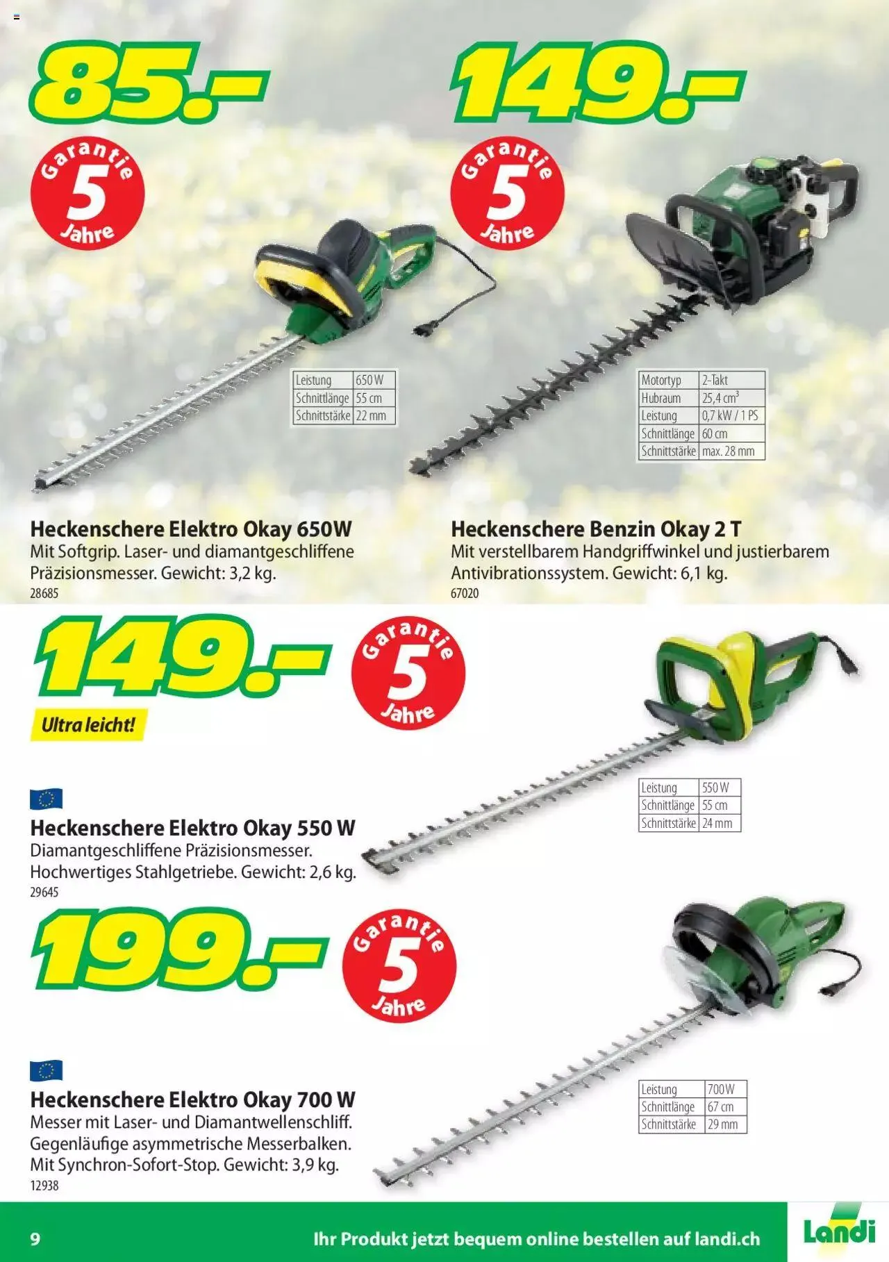 Landi - Motorgeräte 2022 von 1. April bis 31. Dezember 2023 - Prospekt seite  9