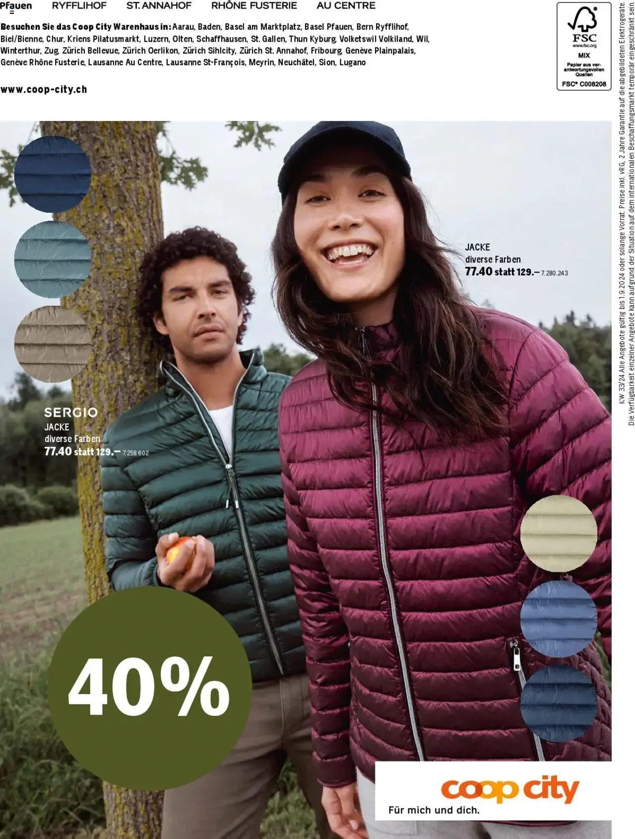 Coop City Aktionen Fruhherbst von 13. August bis 1. September 2024 - Prospekt seite  20
