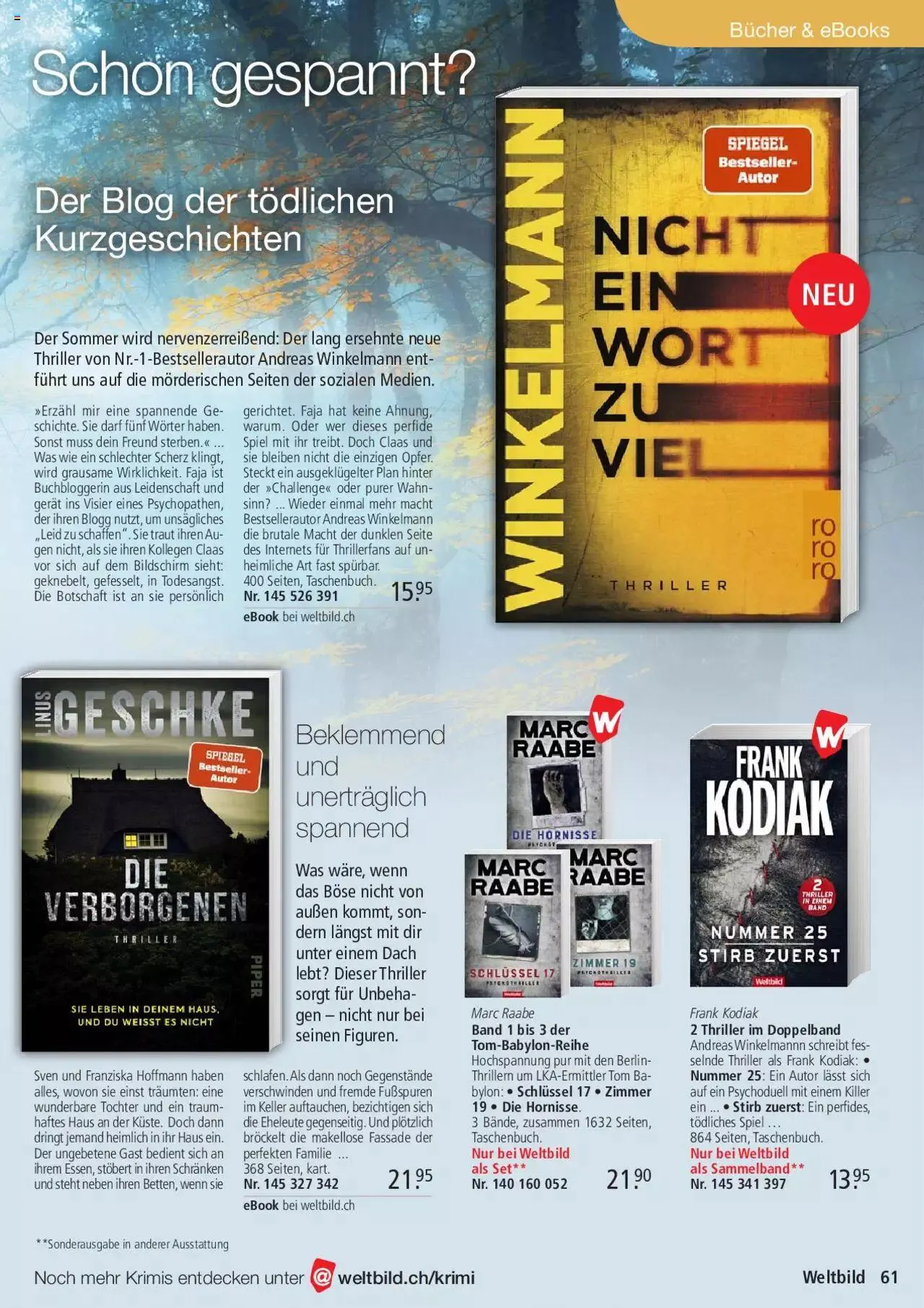 Weltbild Aktionen von 1. Juli bis 31. Juli 2023 - Prospekt seite  61