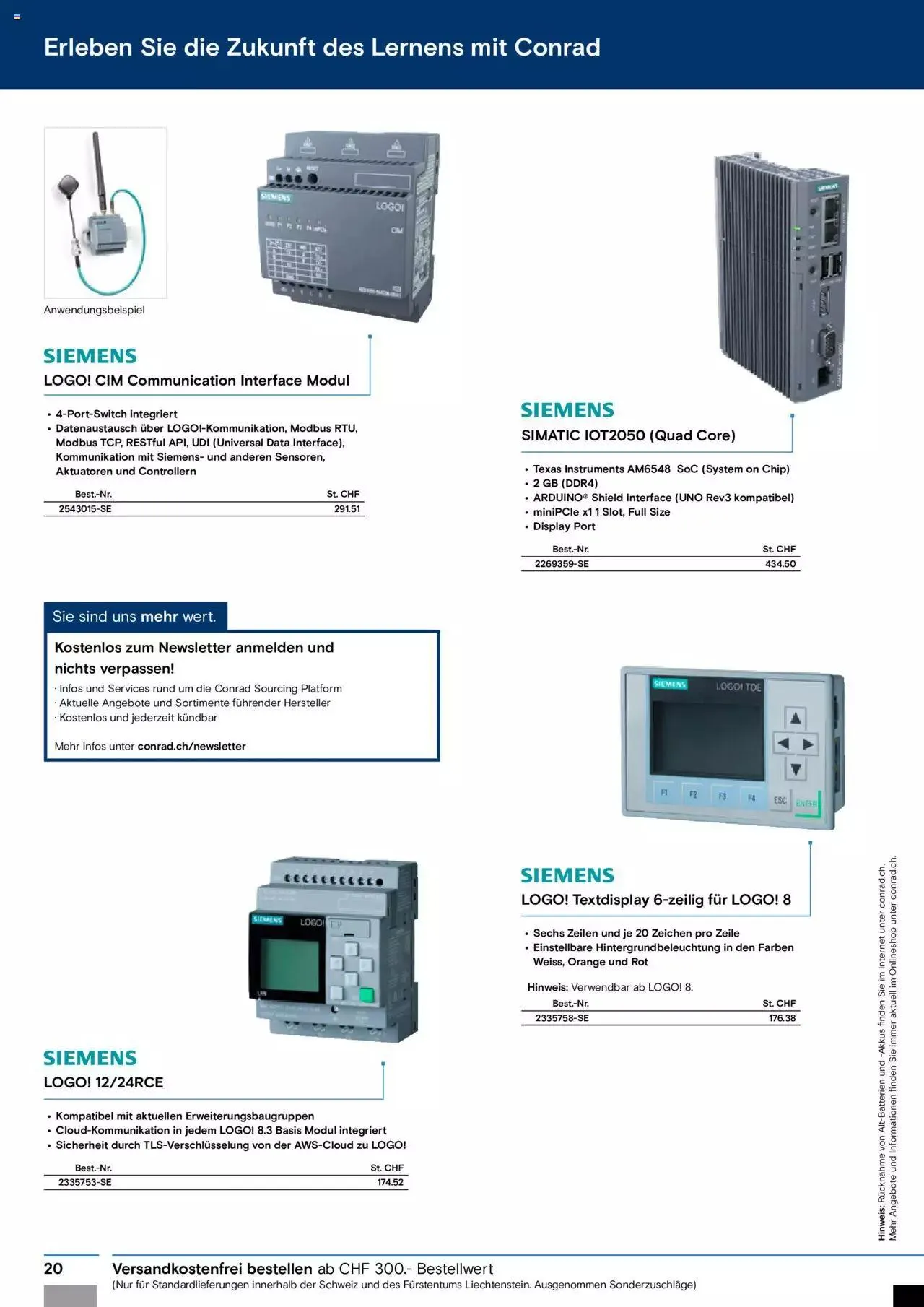 Conrad Automation und Robotik von 18. Juli bis 31. Dezember 2023 - Prospekt seite 20
