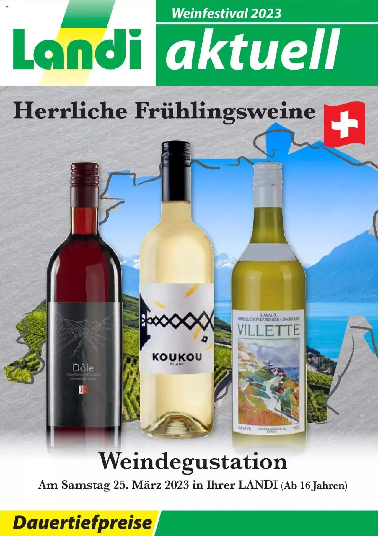 Landi Weinfestival von 21. März bis 31. Dezember 2023 - Prospekt seite  1