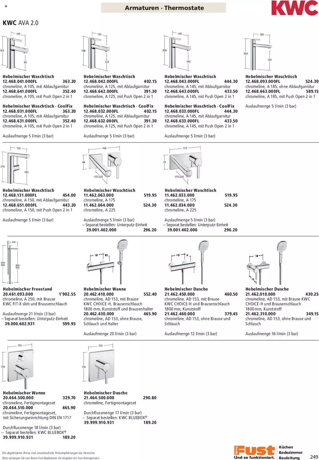 Fust Aktionen Badezimmermagazin von 17. April bis 31. Dezember 2024 - Prospekt seite  249