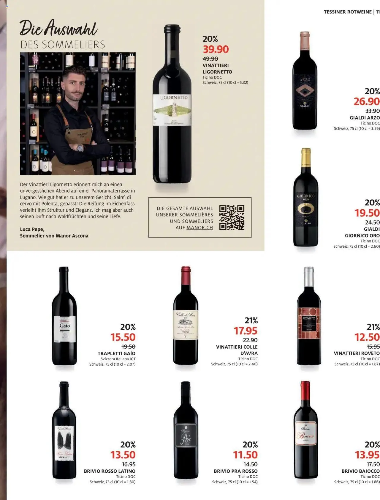 Manor Aktionen Weinkatalog von 8. September bis 6. Oktober 2024 - Prospekt seite  11