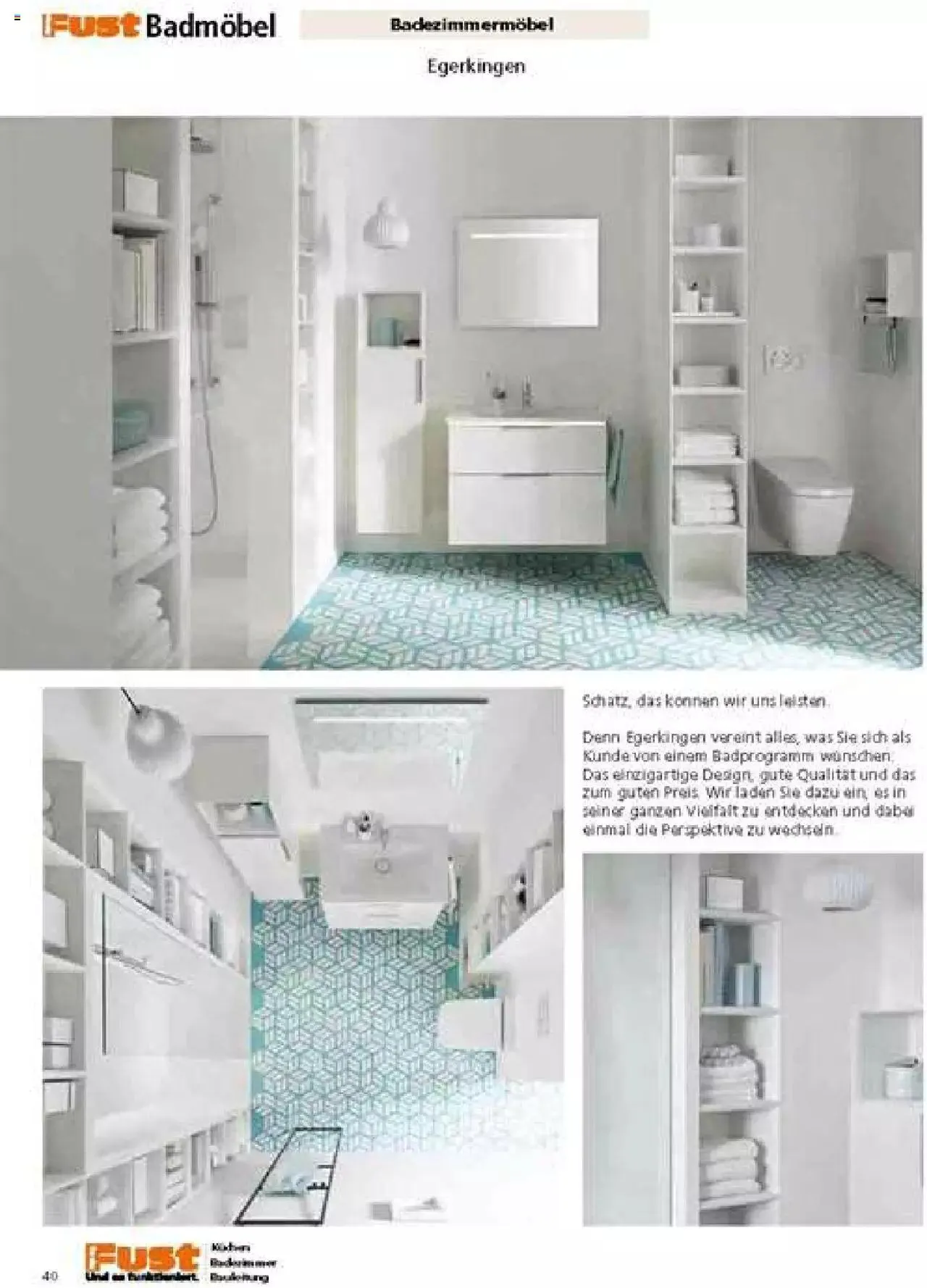 Fust Badezimmermagazin von 17. April bis 31. Dezember 2023 - Prospekt seite  40