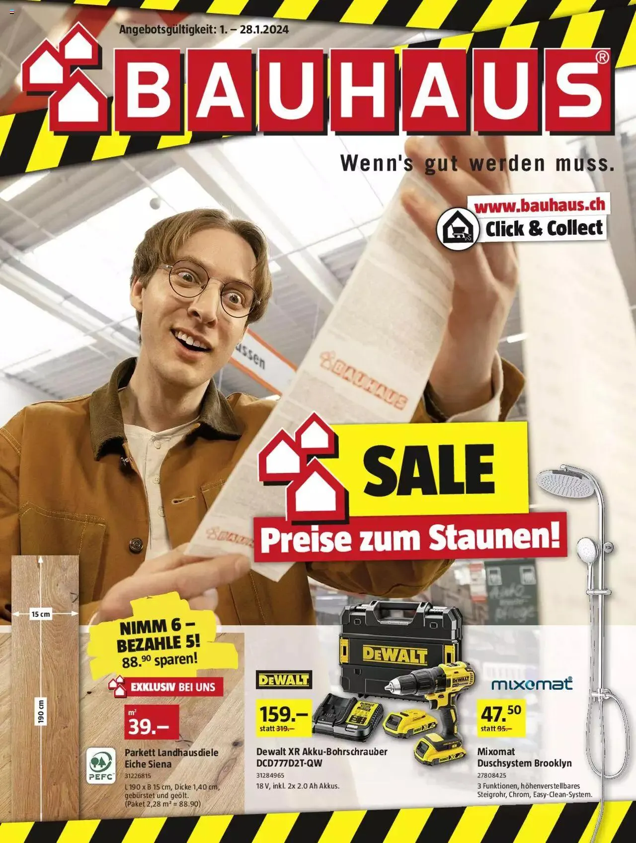 Bauhaus Aktionen von 1. Januar bis 28. Januar 2024 - Prospekt seite  