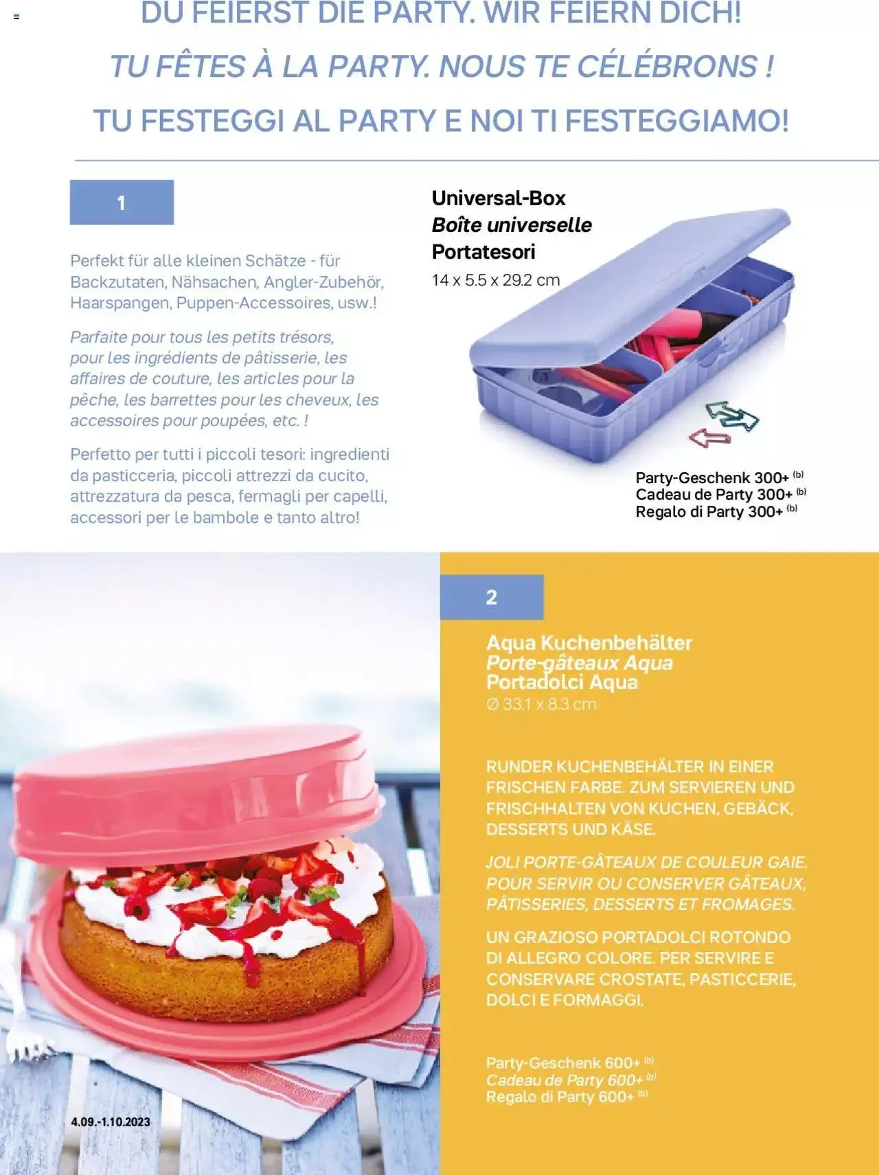 Tupperware Aktionen von 4. September bis 1. Oktober 2023 - Prospekt seite  10