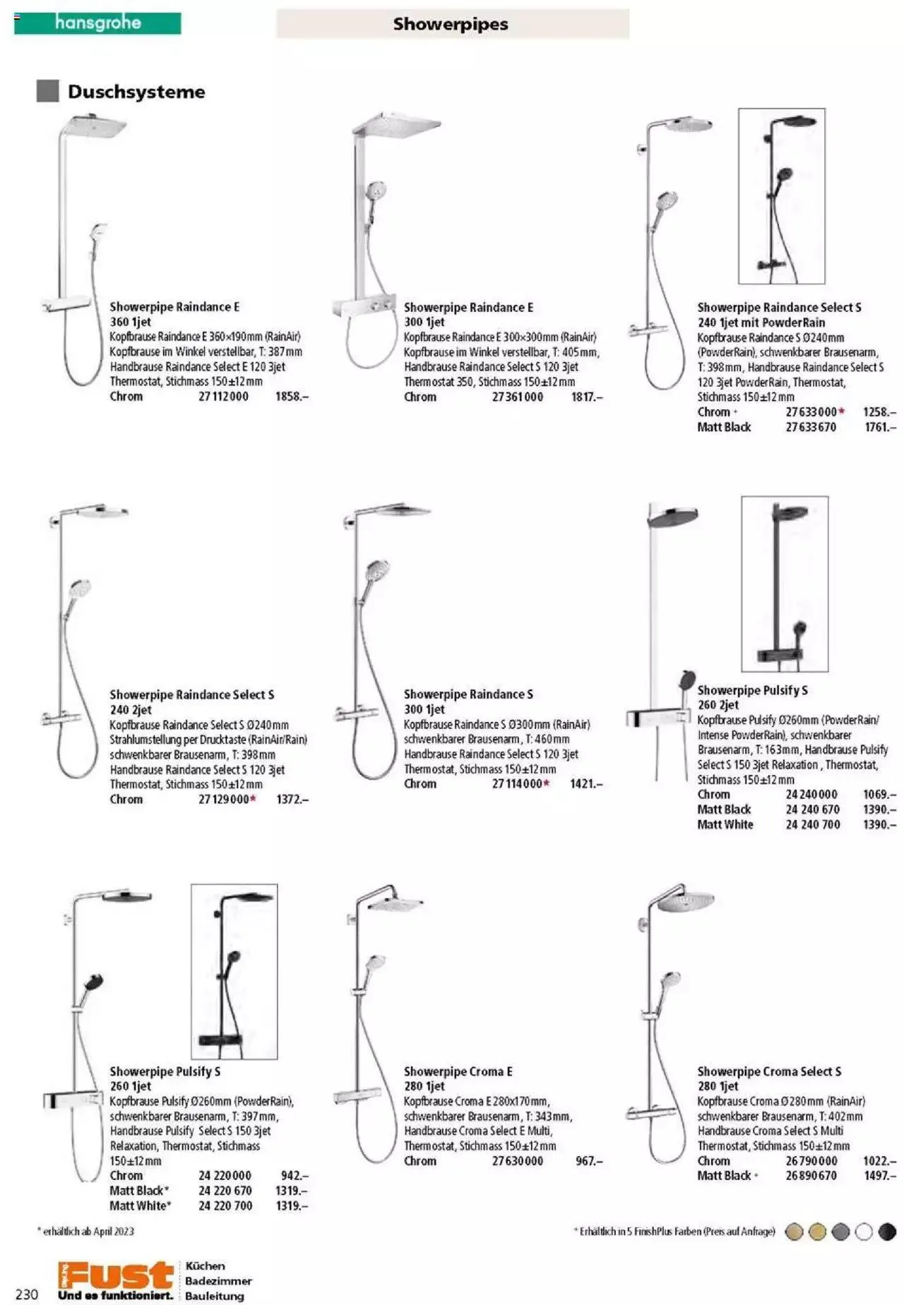 Fust Badezimmermagazin von 17. April bis 31. Dezember 2023 - Prospekt seite 230
