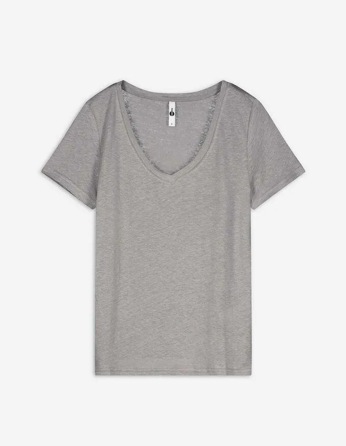 T-Shirt - Leinen-Mix