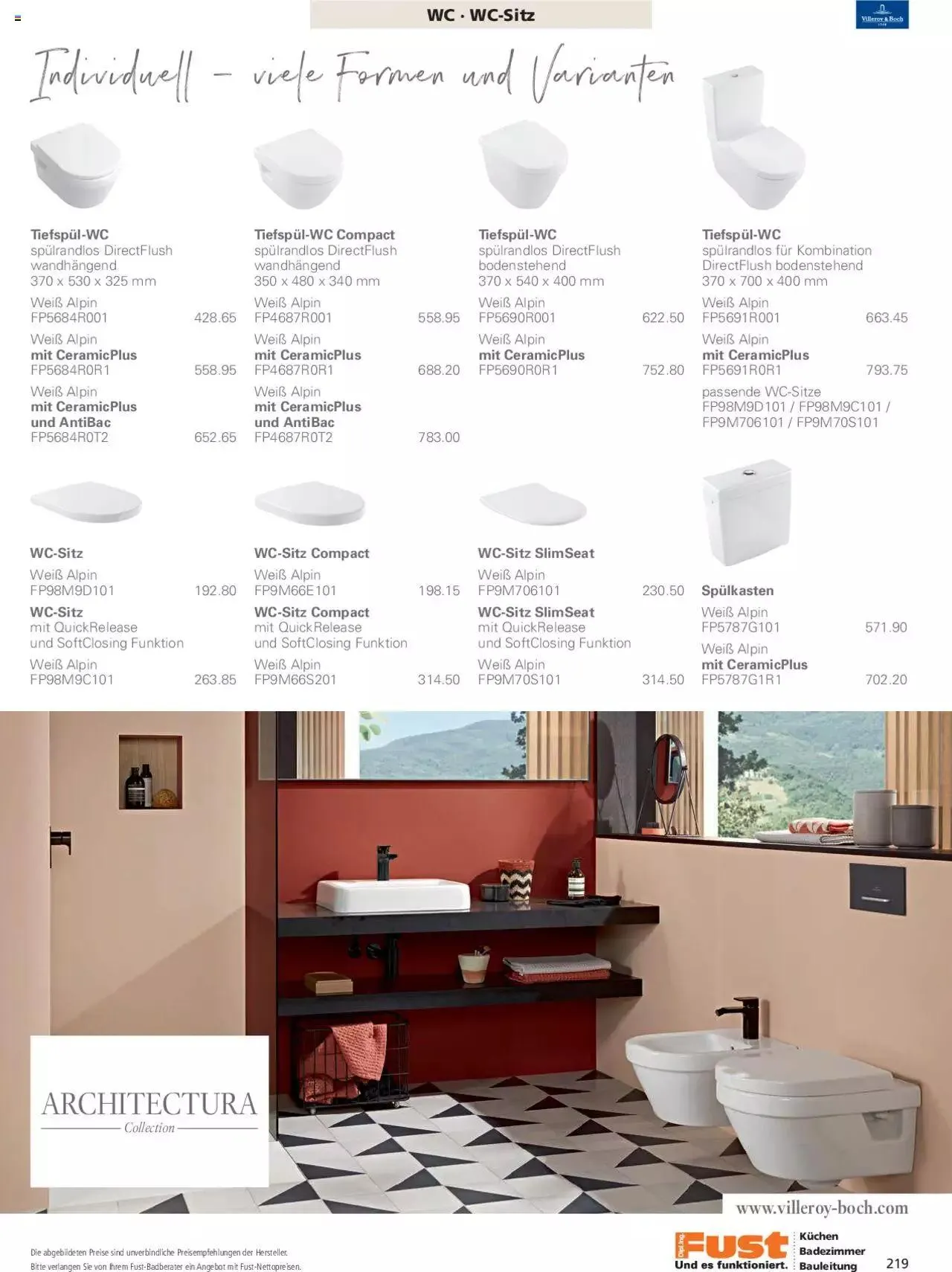 Fust Aktionen Badezimmermagazin von 17. April bis 31. Dezember 2024 - Prospekt seite 219
