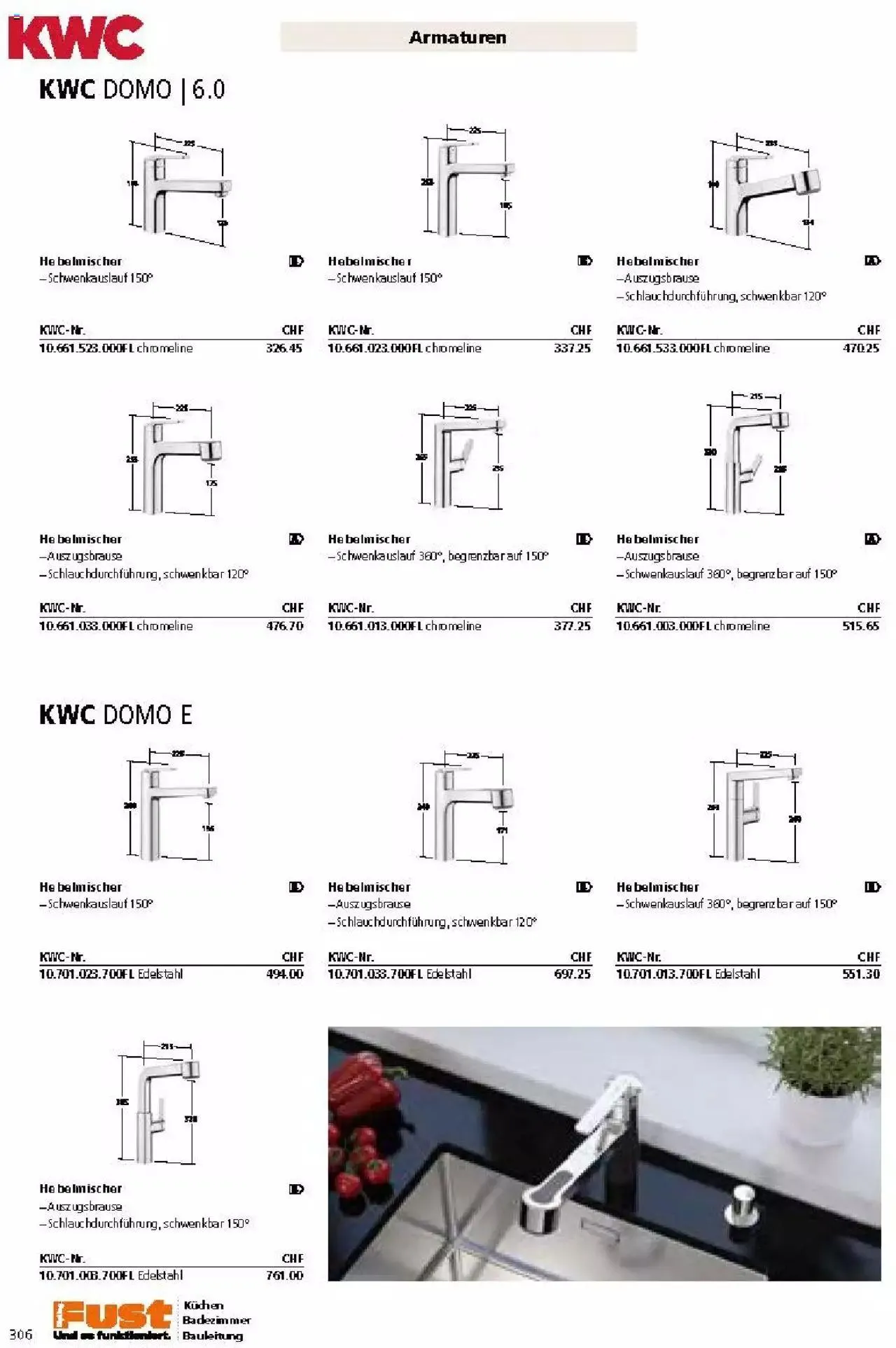 Fust Küchen- und Badezimmerprospekt von 4. März bis 31. Dezember 2024 - Prospekt seite 306