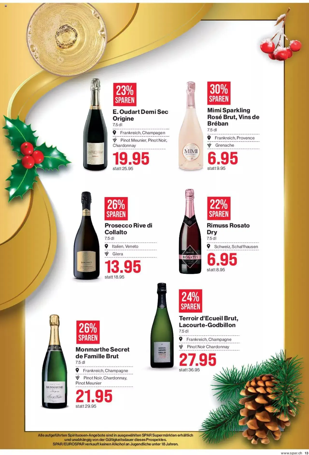 SPAR Aktionen von 7. Dezember bis 3. Januar 2024 - Prospekt seite  13