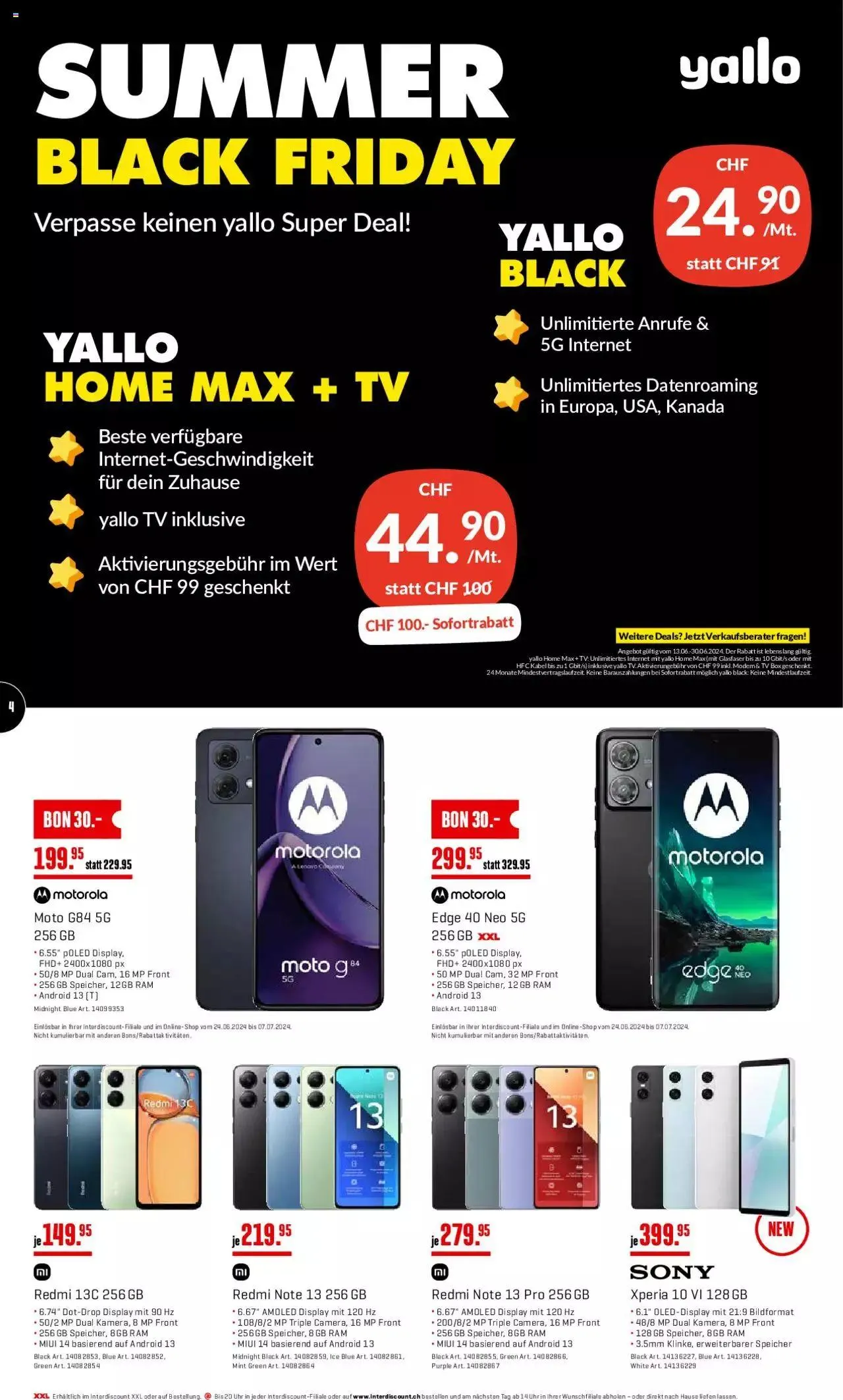 Interdiscount Mobile Prospekt von 24. Juni bis 7. Juli 2024 - Prospekt seite  4