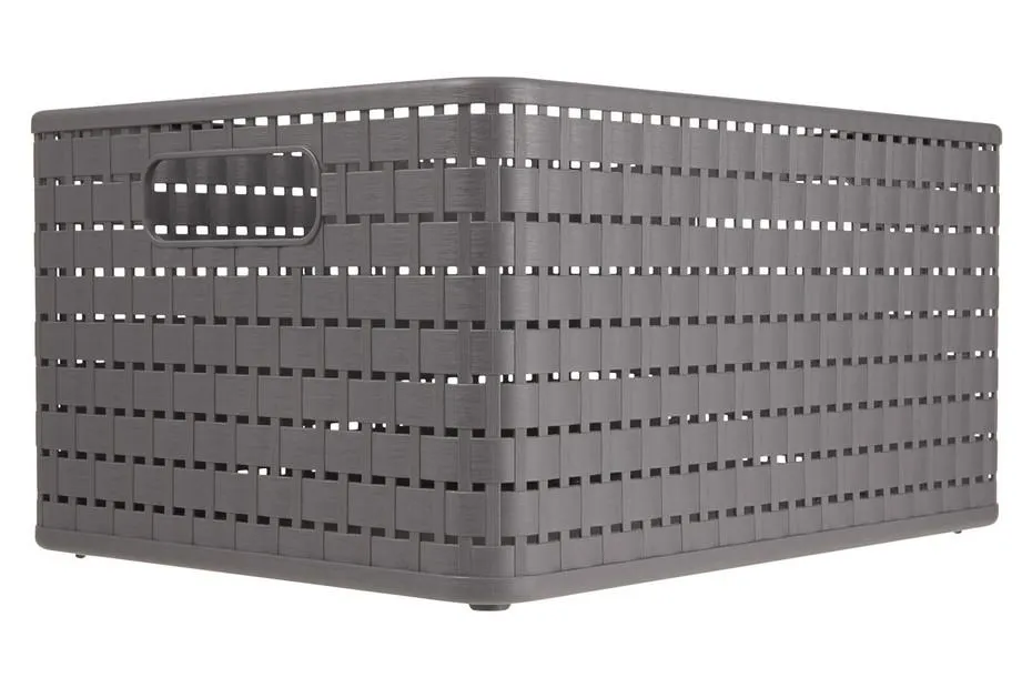 Rotho Aufbewahrungskorb Country Anthrazit | 19.1 × 27.8 × 36.8 cm | 18 l