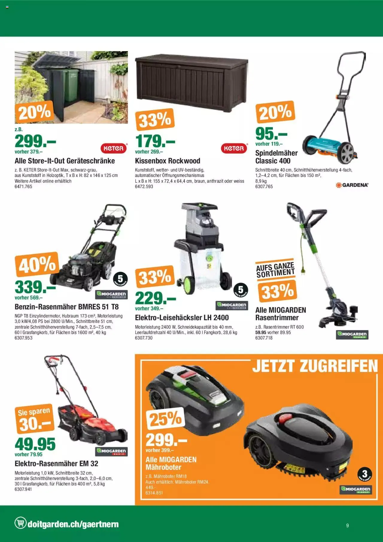 DO IT+GARDEN MIGROS Aktionen von 8. August bis 21. August 2023 - Prospekt seite  9