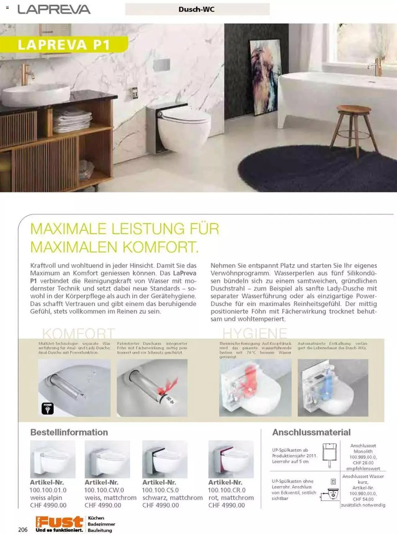 Fust Badezimmermagazin von 17. April bis 31. Dezember 2023 - Prospekt seite  206